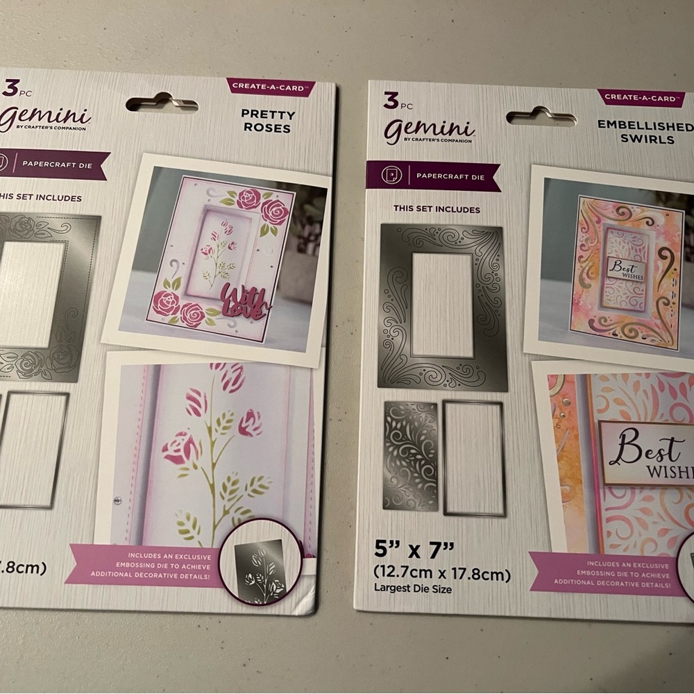 Gemini Papercraft Die Set - Pretty Roses and Embellished Swirls